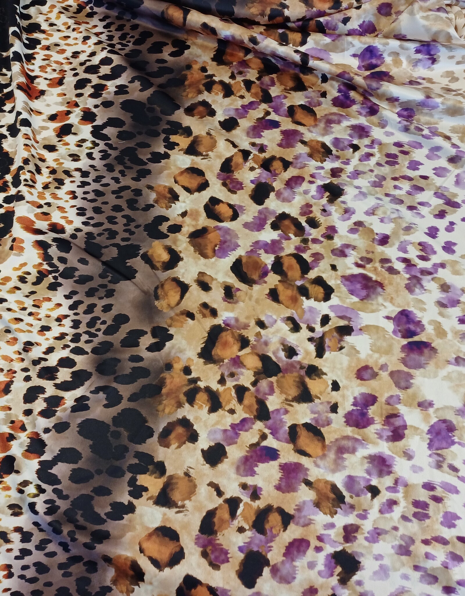 Satijn leopard print multi