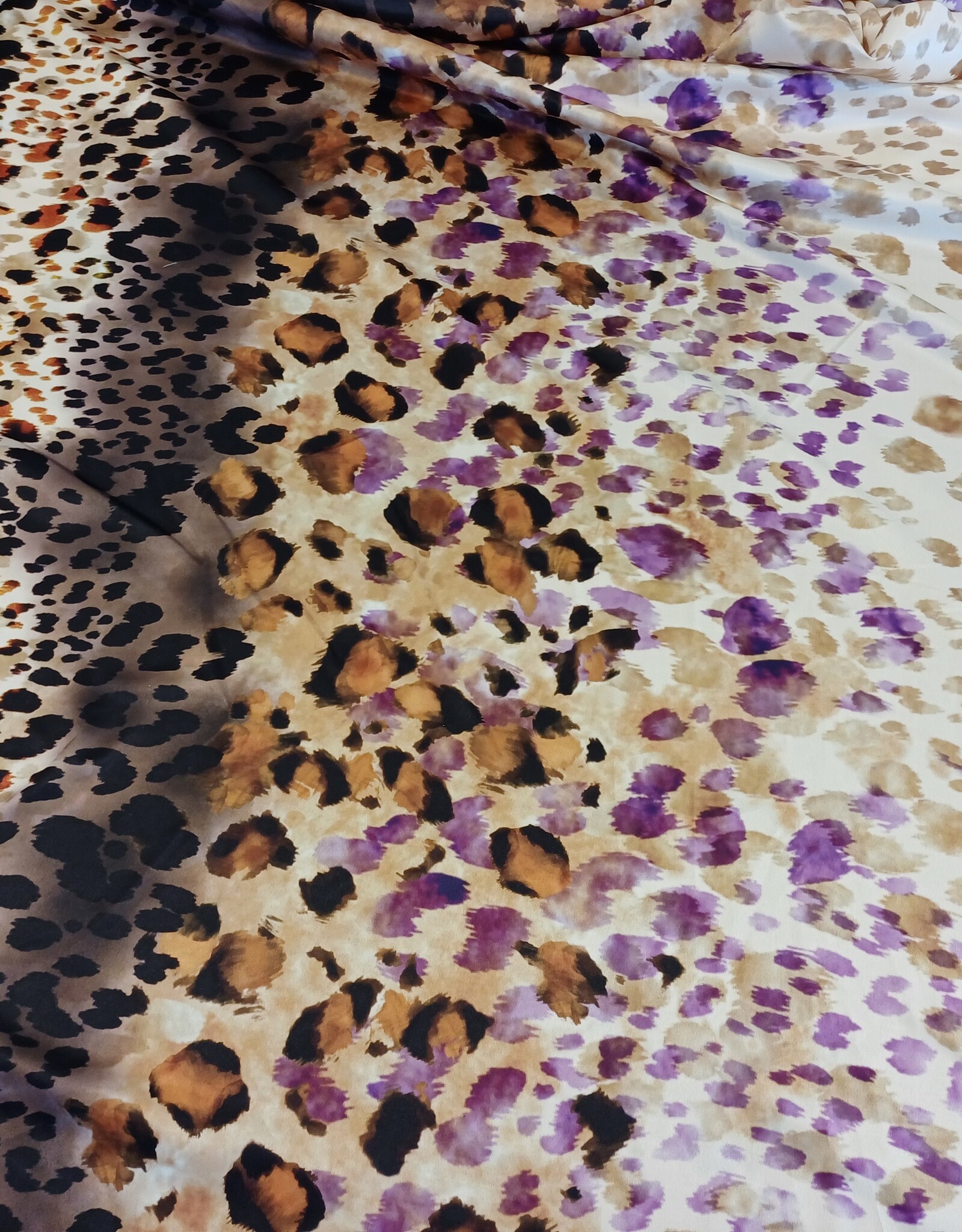 Satijn leopard print multi