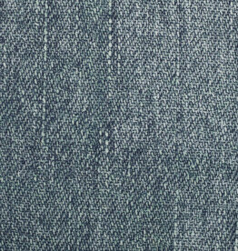 French terry blauw groen denim melange