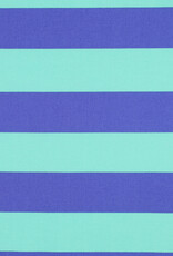 Canvas strepen mint en blauw
