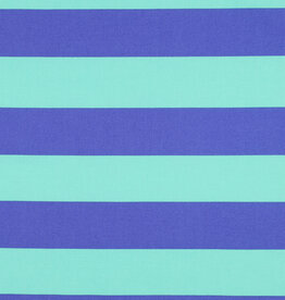 Canvas strepen mint en blauw