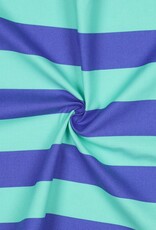 Canvas strepen mint en blauw