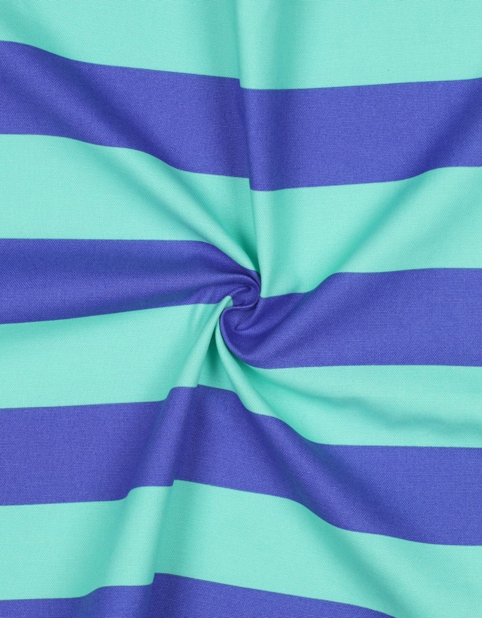 Canvas strepen mint en blauw