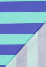 Canvas strepen mint en blauw
