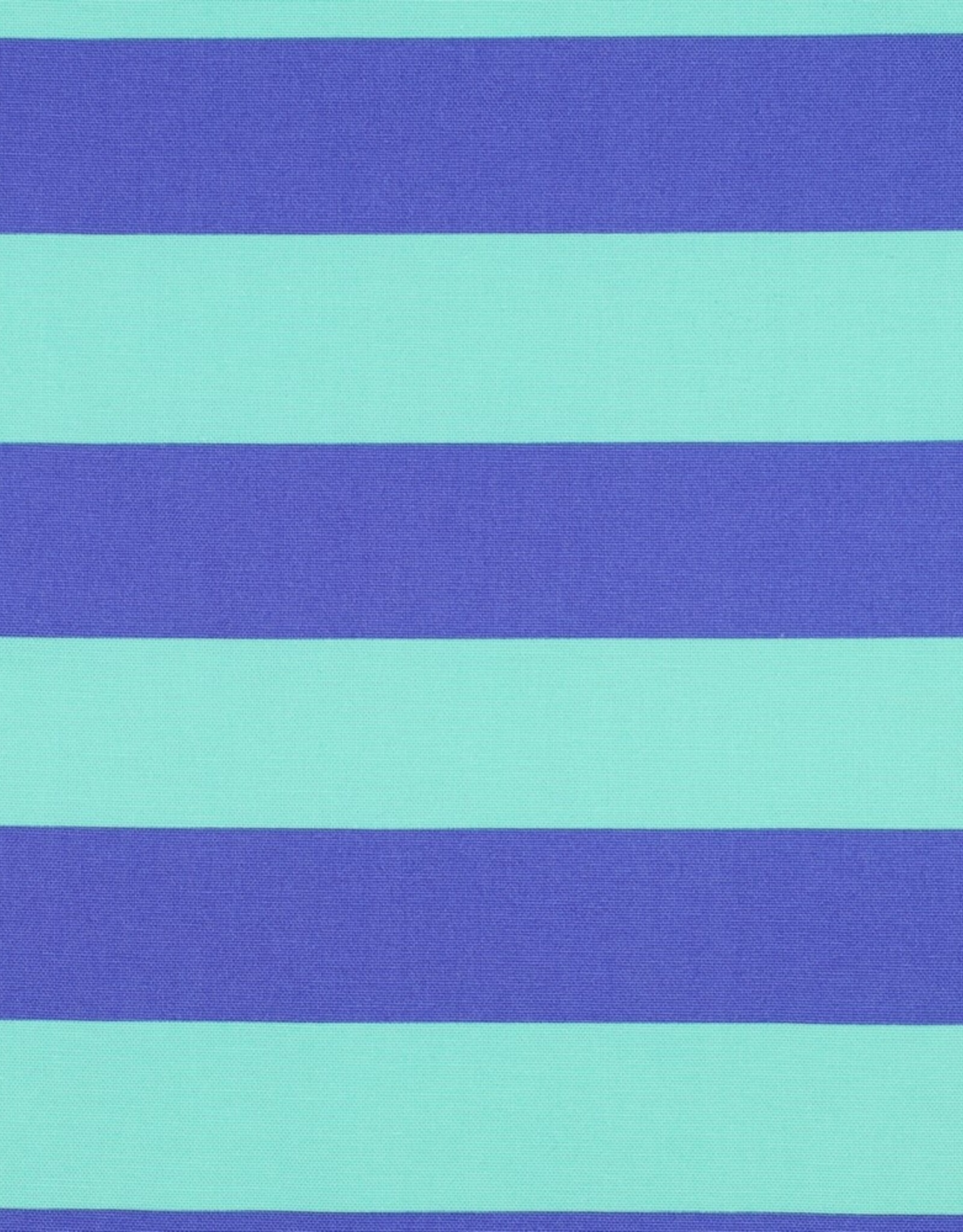 Canvas strepen mint en blauw