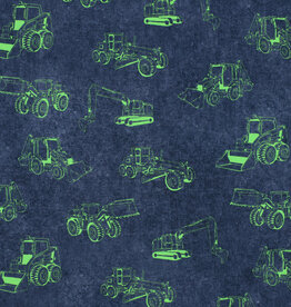 Katoen jersey neon graafmachines navy