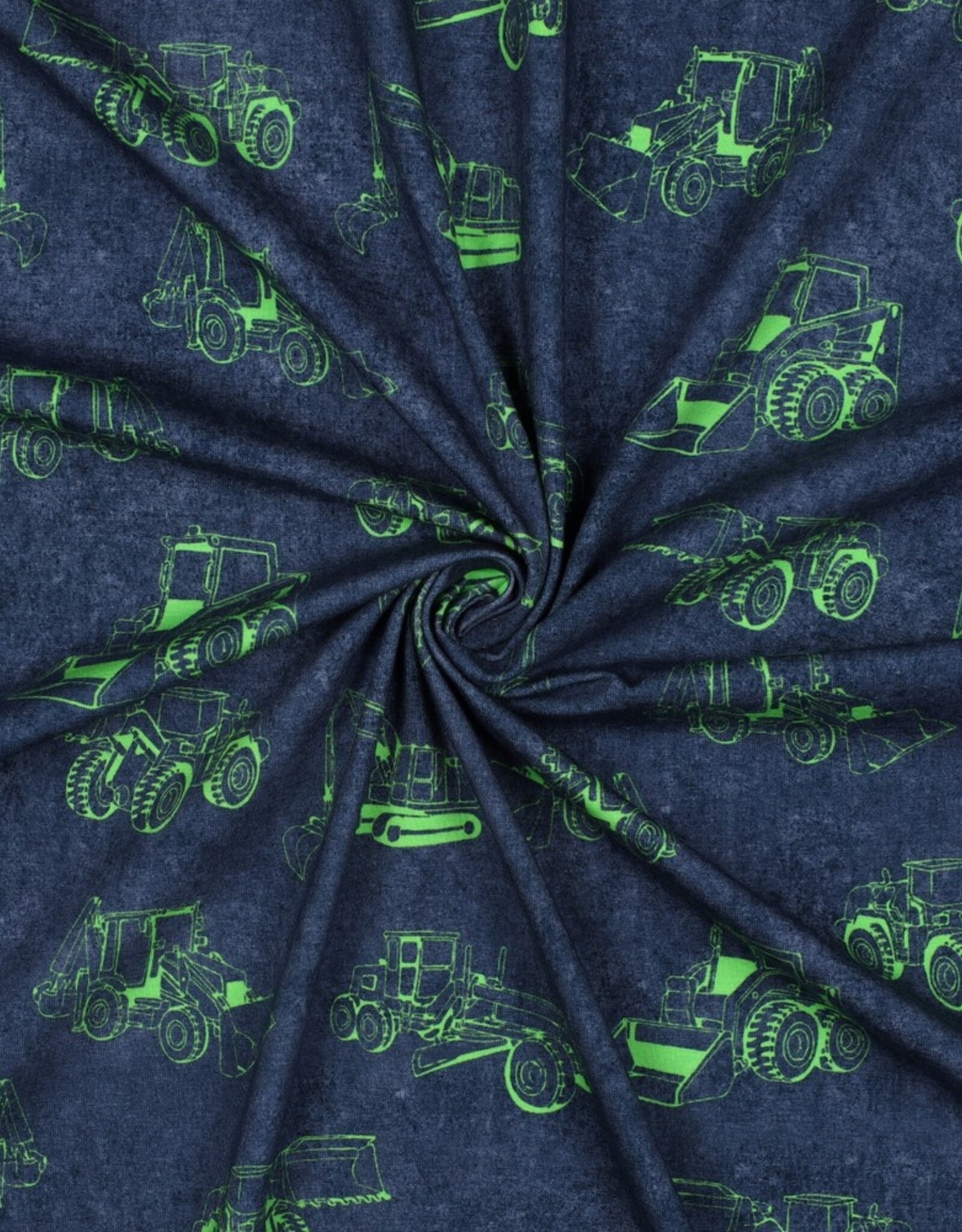Katoen jersey neon graafmachines navy