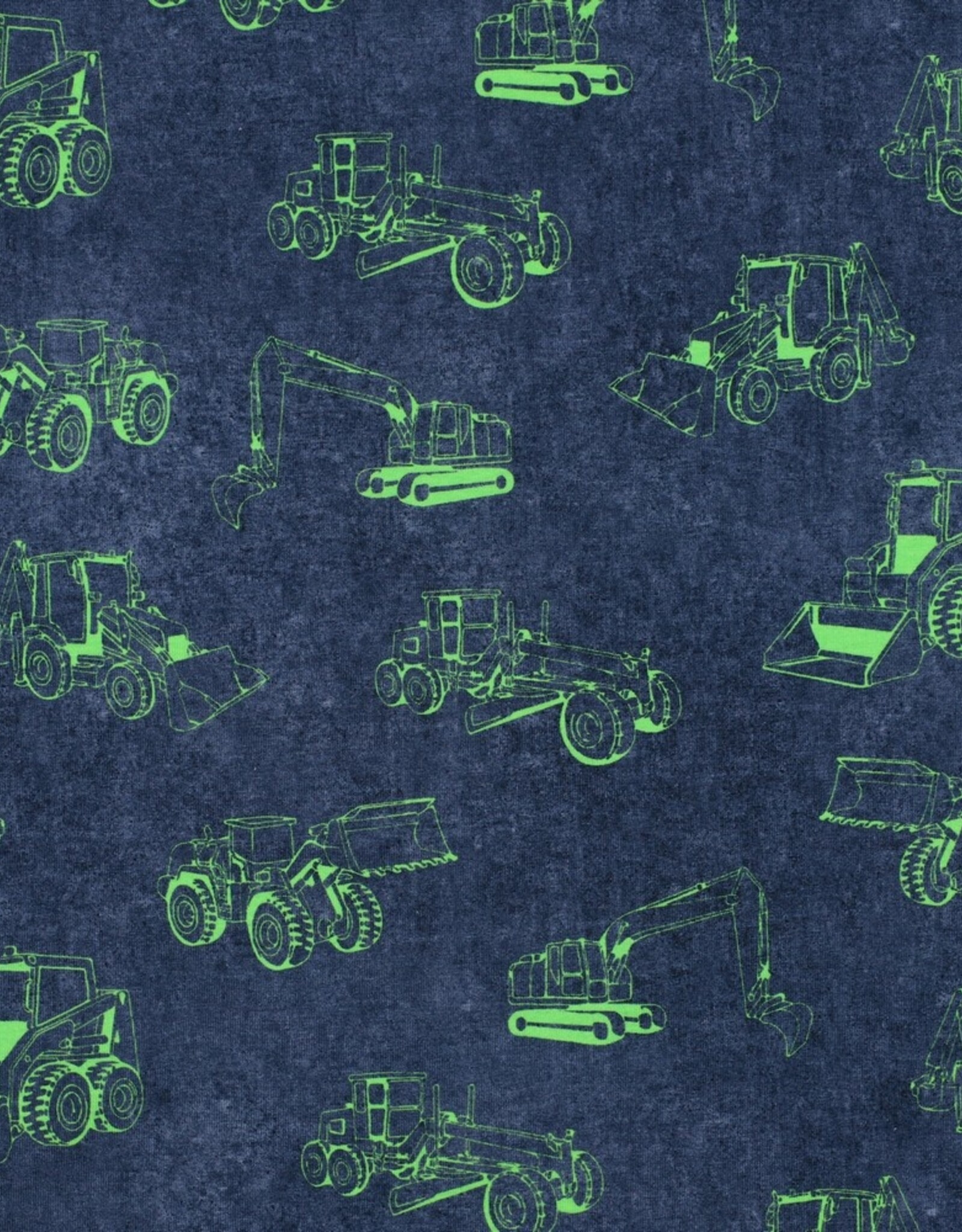 Katoen jersey neon graafmachines navy