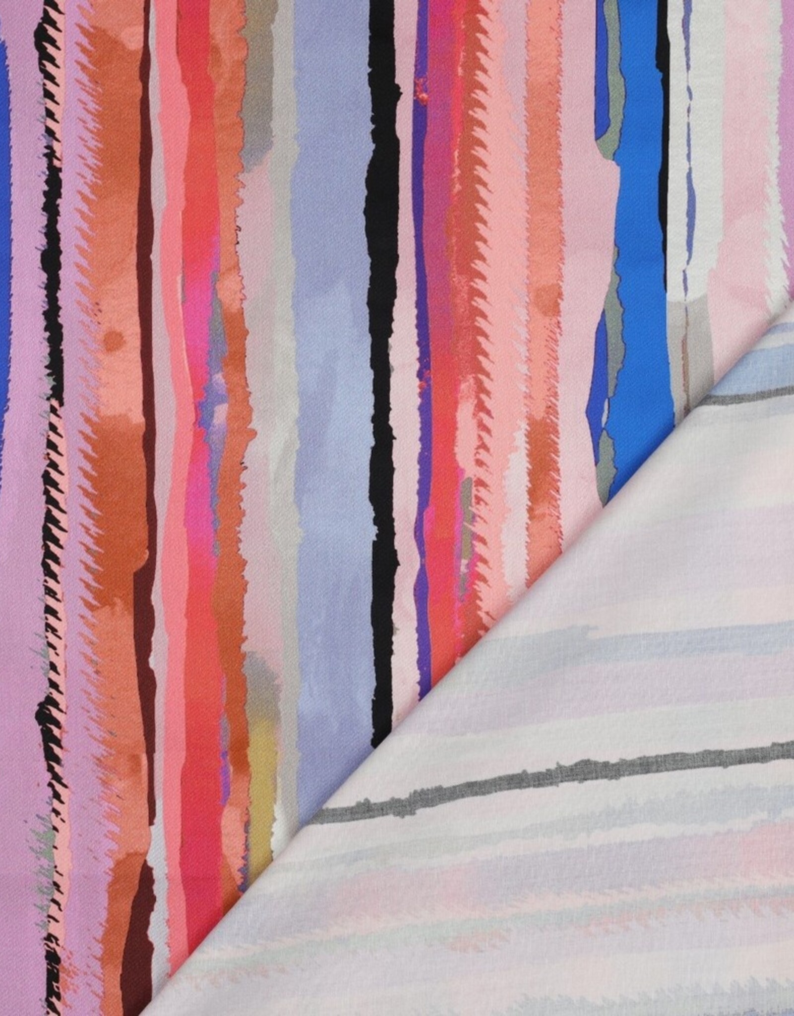 Katoen satijn digitale print kleurrijke strepen
