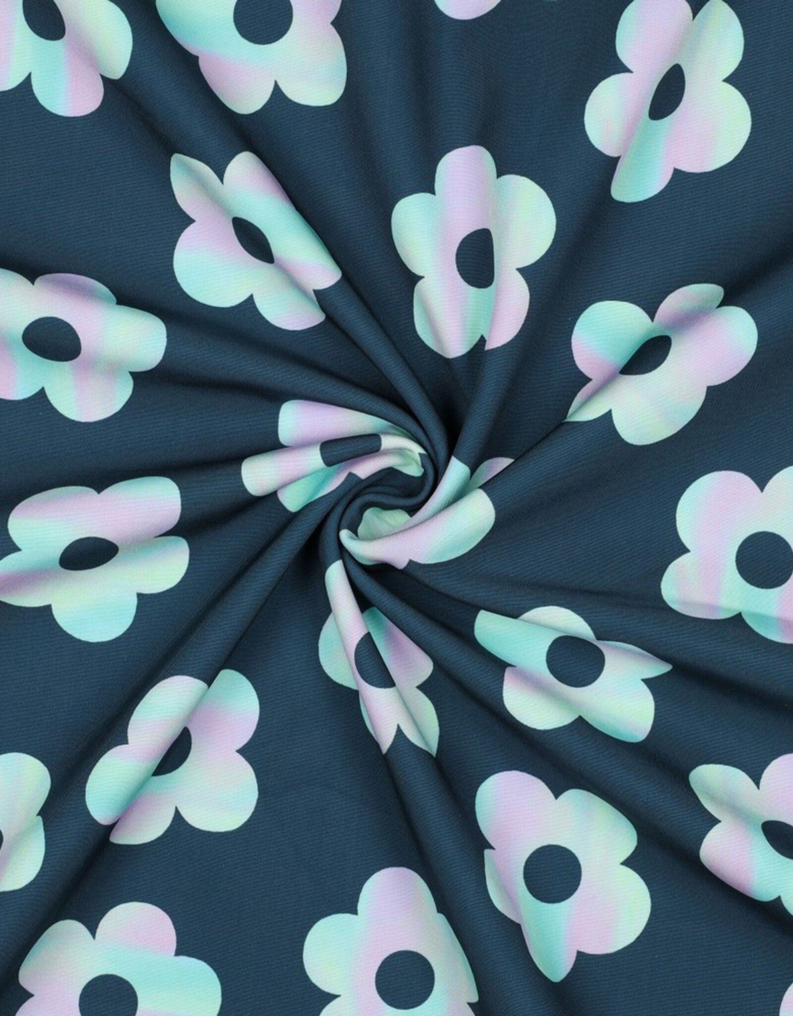 Softshell digital flowers dark petrol