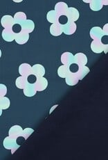 Softshell digital flowers dark petrol
