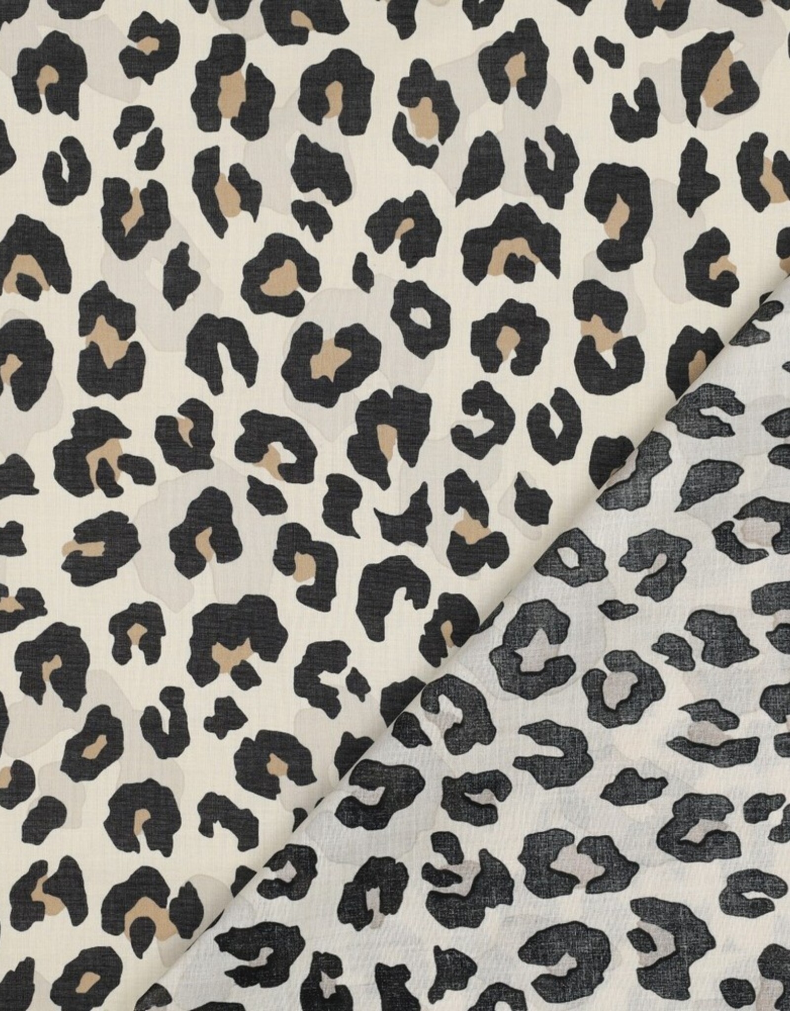 Katoen voile animal skin zand