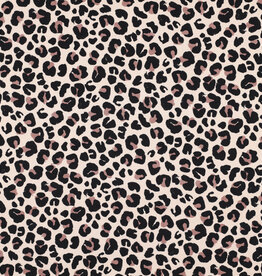 French terry leopard animal skin beige