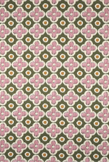Canvas digital bloem mauve pickle green