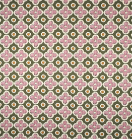 Canvas digital bloem mauve pickle green