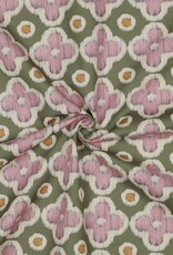 Canvas digital bloem mauve pickle green