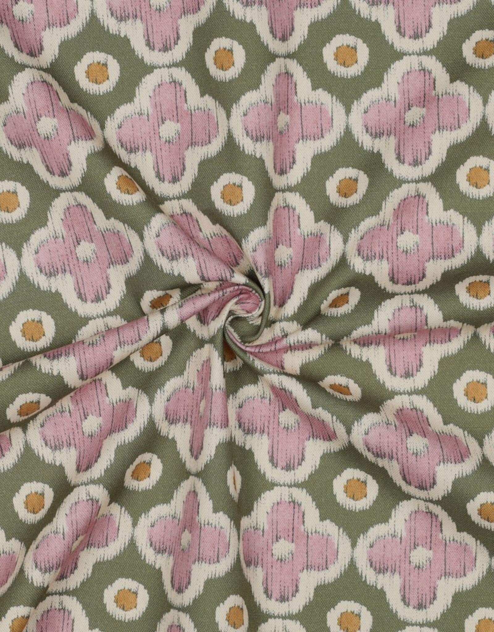 Canvas digital bloem mauve pickle green