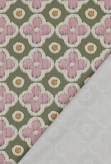 Canvas digital bloem mauve pickle green