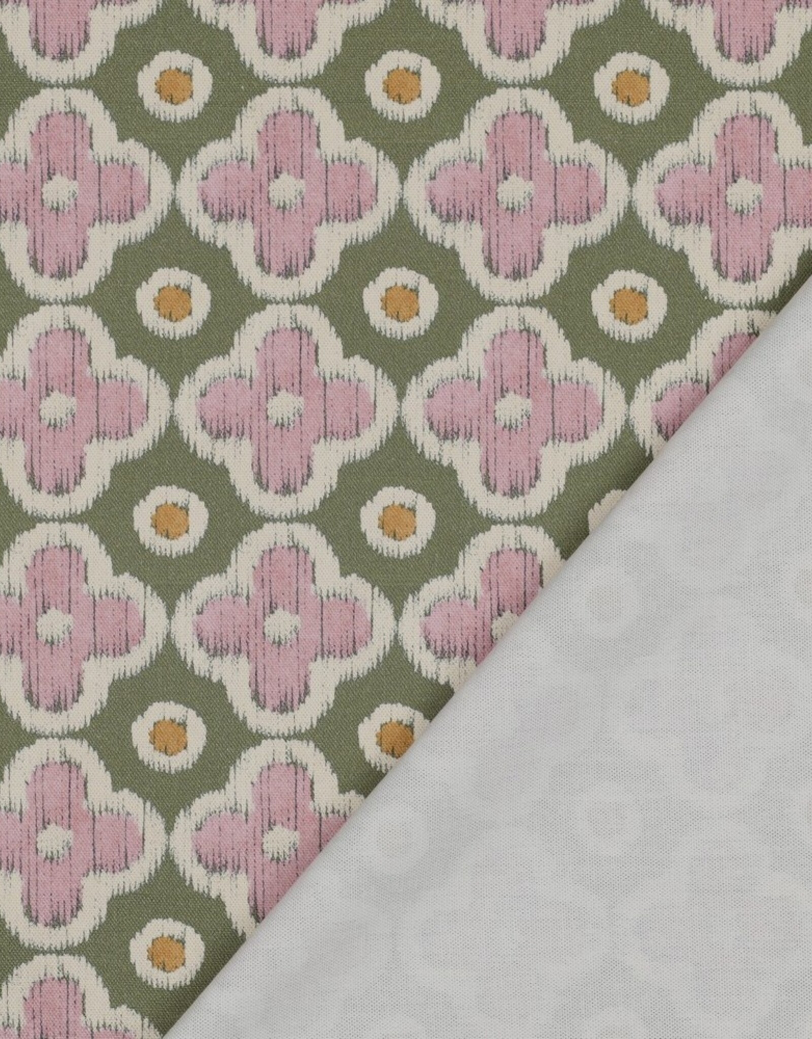 Canvas digital bloem mauve pickle green
