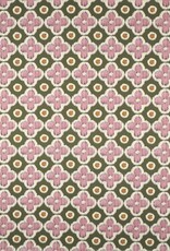Canvas digital bloem mauve pickle green