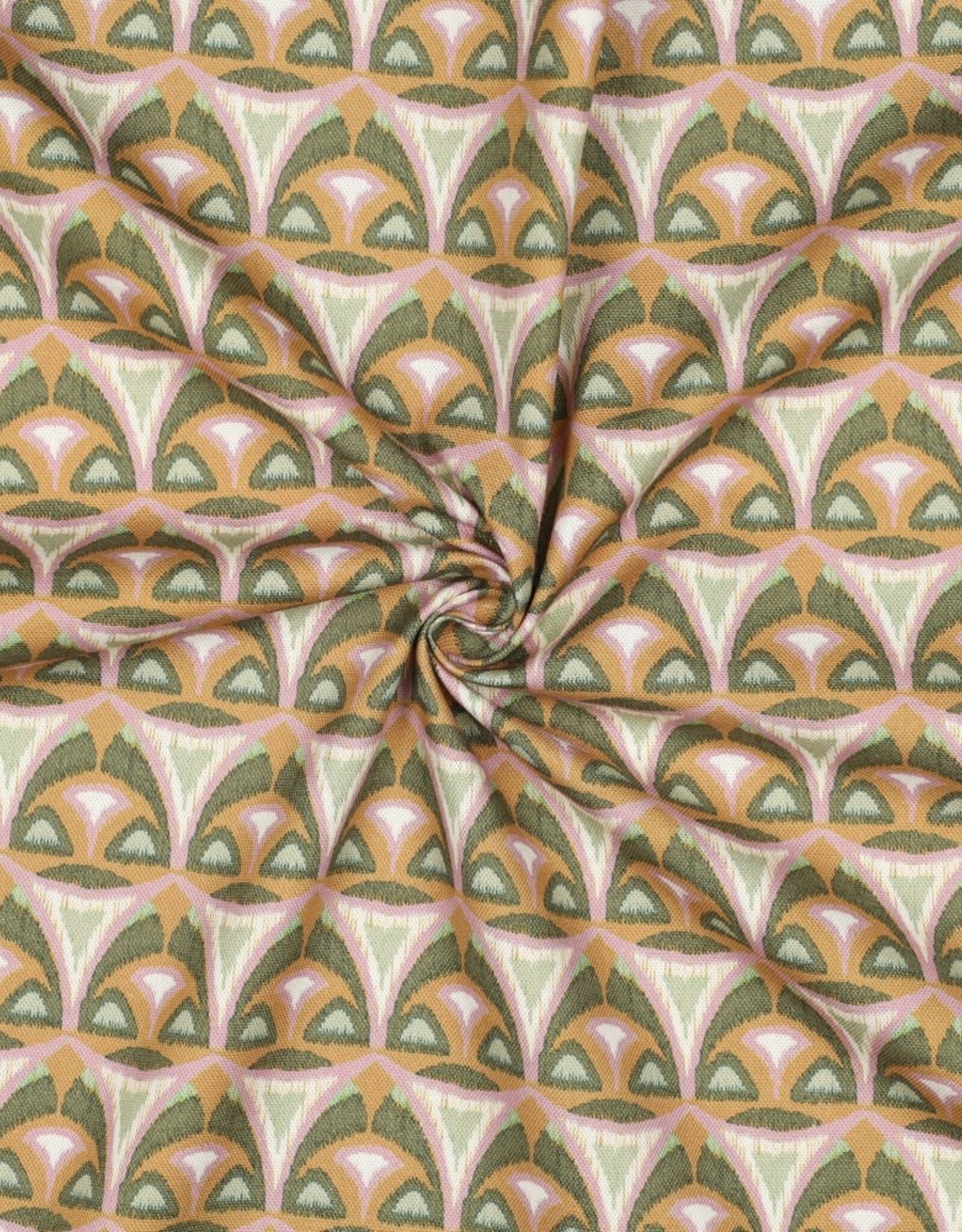 Canvas digital geometrische figuren mauve pickle green