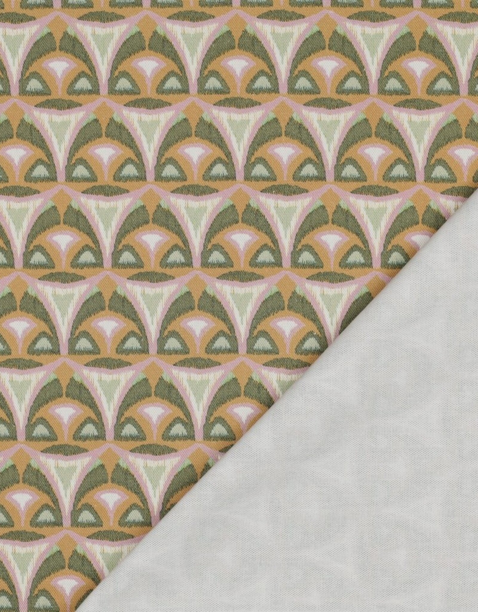 Canvas digital geometrische figuren mauve pickle green