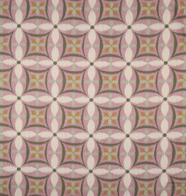 Canvas digital geometrische bloemen mauve