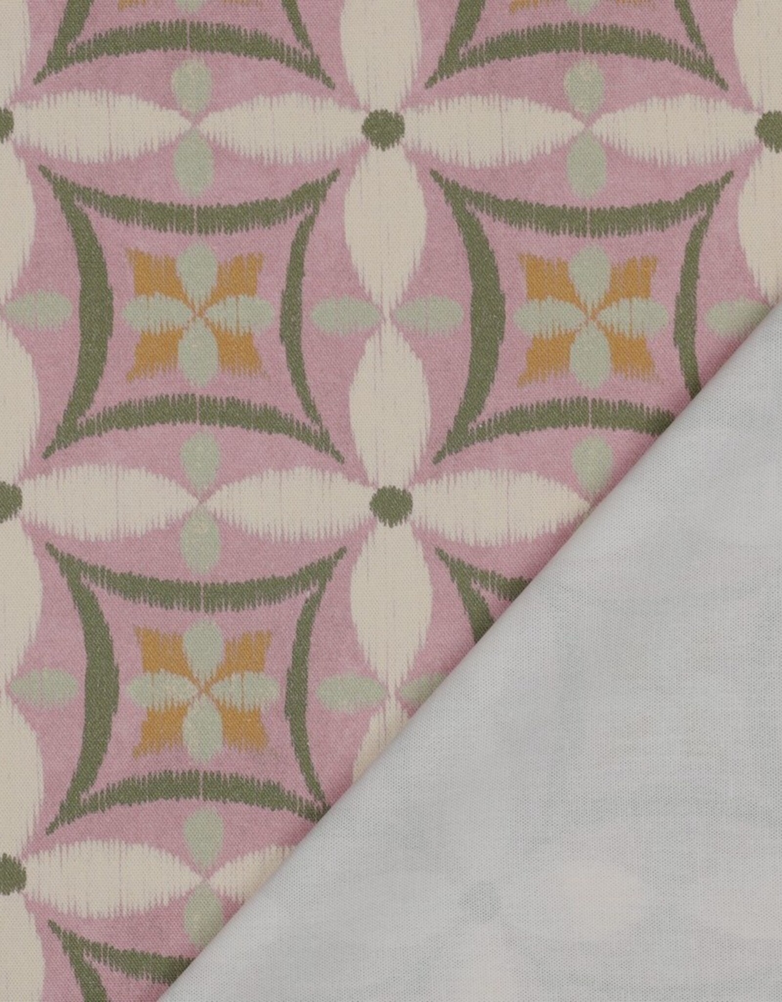 Canvas digital geometrische bloemen mauve