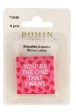 Bohin You're the one that I want  -4 stuks innaailabels