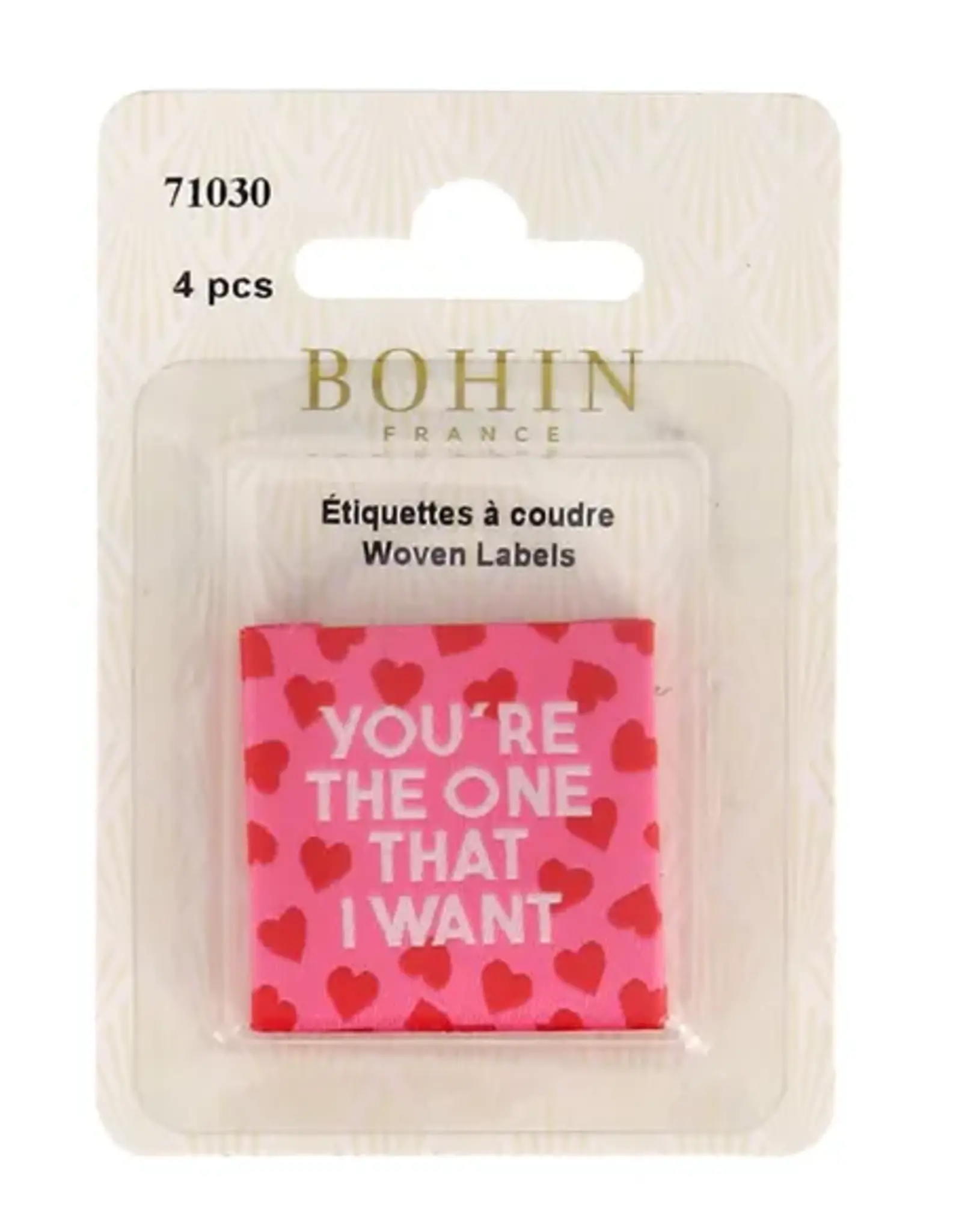 Bohin You're the one that I want  -4 stuks innaailabels