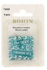 Bohin I'm sexy and I know it  -4 stuks innaailabels