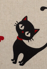 Canvas ecru kat met hartjes