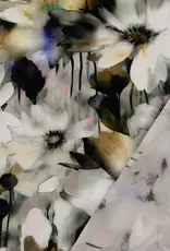 Viscose bloemen grijstinten