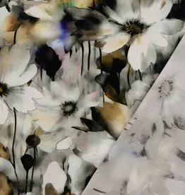 Viscose bloemen grijstinten