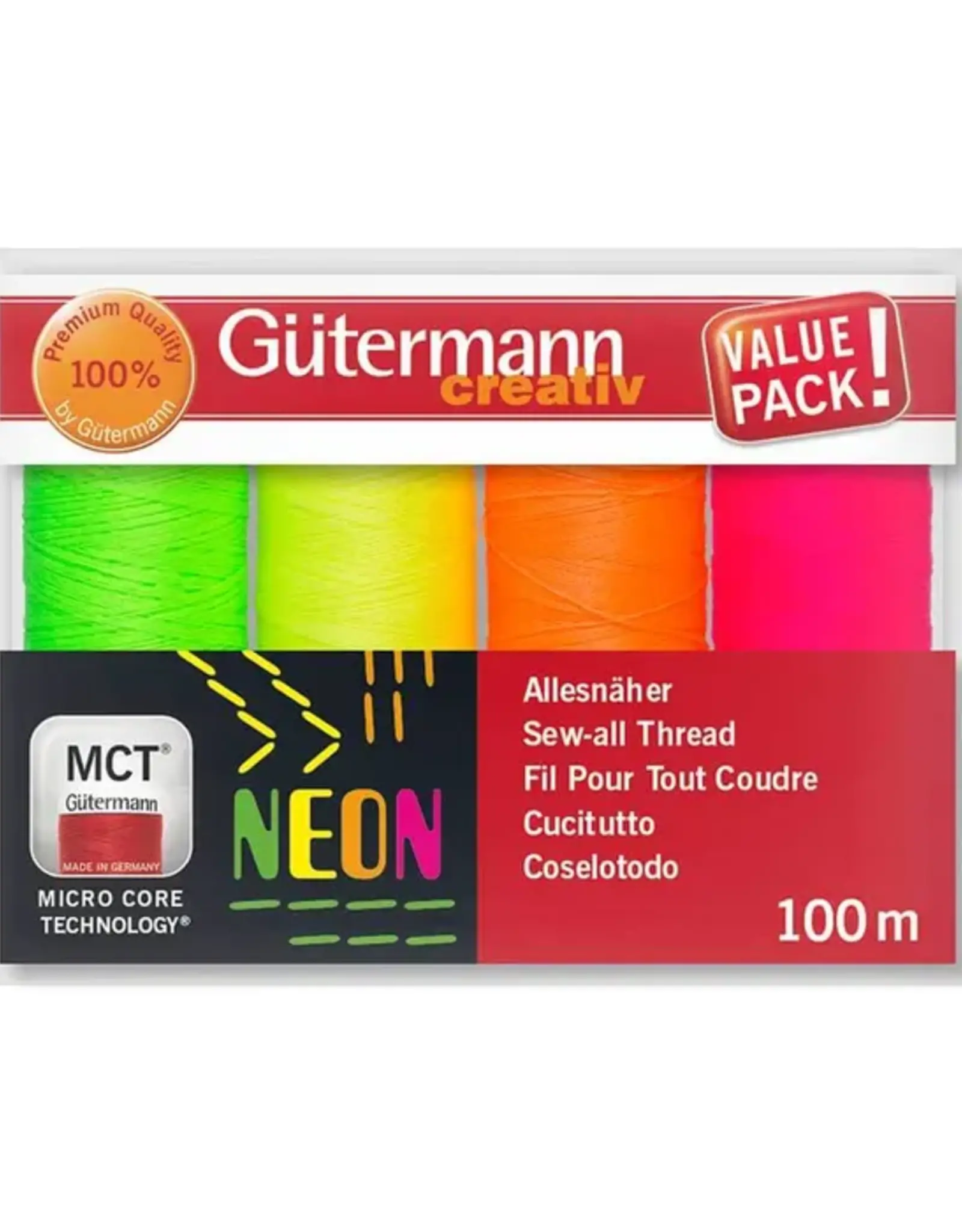 Gütermann Allesnaaigarenset Neon 4x100m