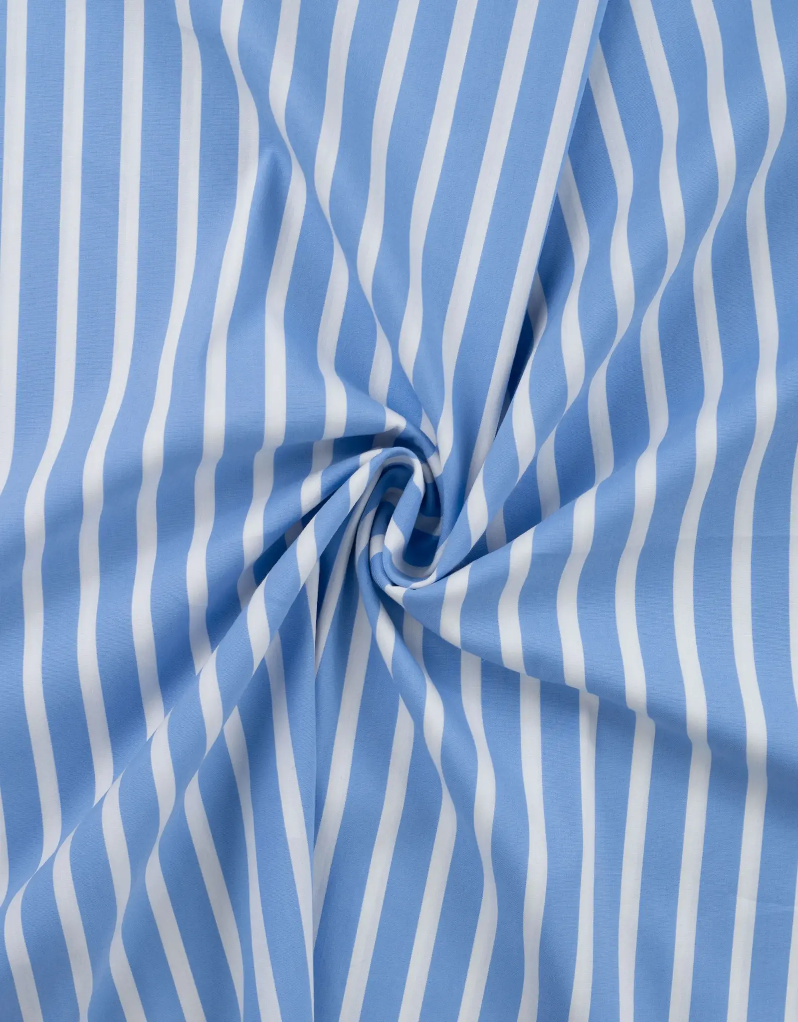 Stretch katoen strepen blauw wit