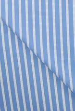 Stretch katoen strepen blauw wit