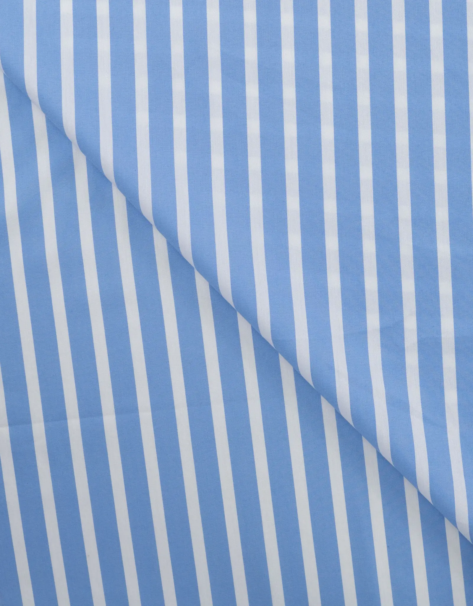 Stretch katoen strepen blauw wit