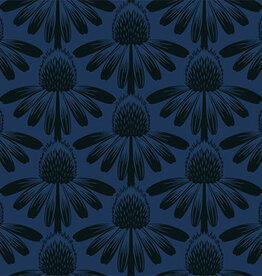 katoen indelible bloem blauw