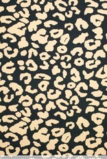 Stoffenschuur selectie Canvas leopard zwart beige