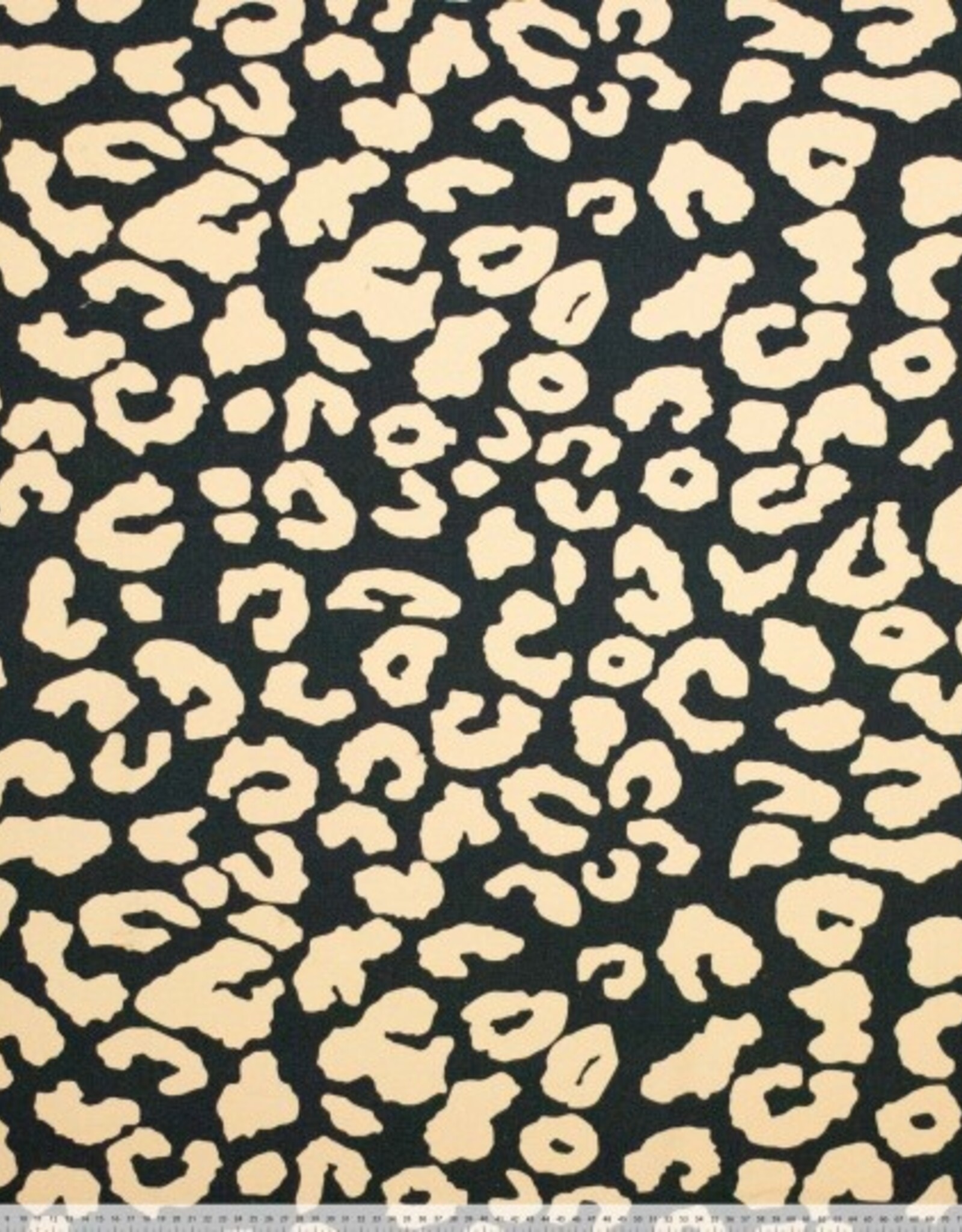Canvas leopard zwart beige