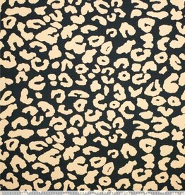 Canvas leopard zwart beige