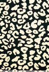 Stoffenschuur selectie Canvas leopard zwart beige