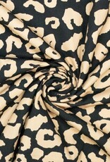 Stoffenschuur selectie Canvas leopard zwart beige
