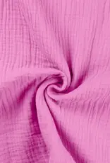 Stoffenschuur selectie Double gauze bambino uni fuchsia