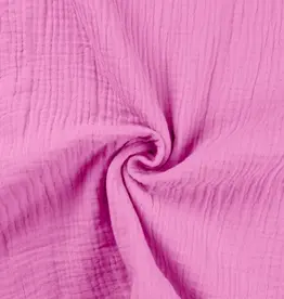 Stoffenschuur selectie Double gauze bambino uni fuchsia