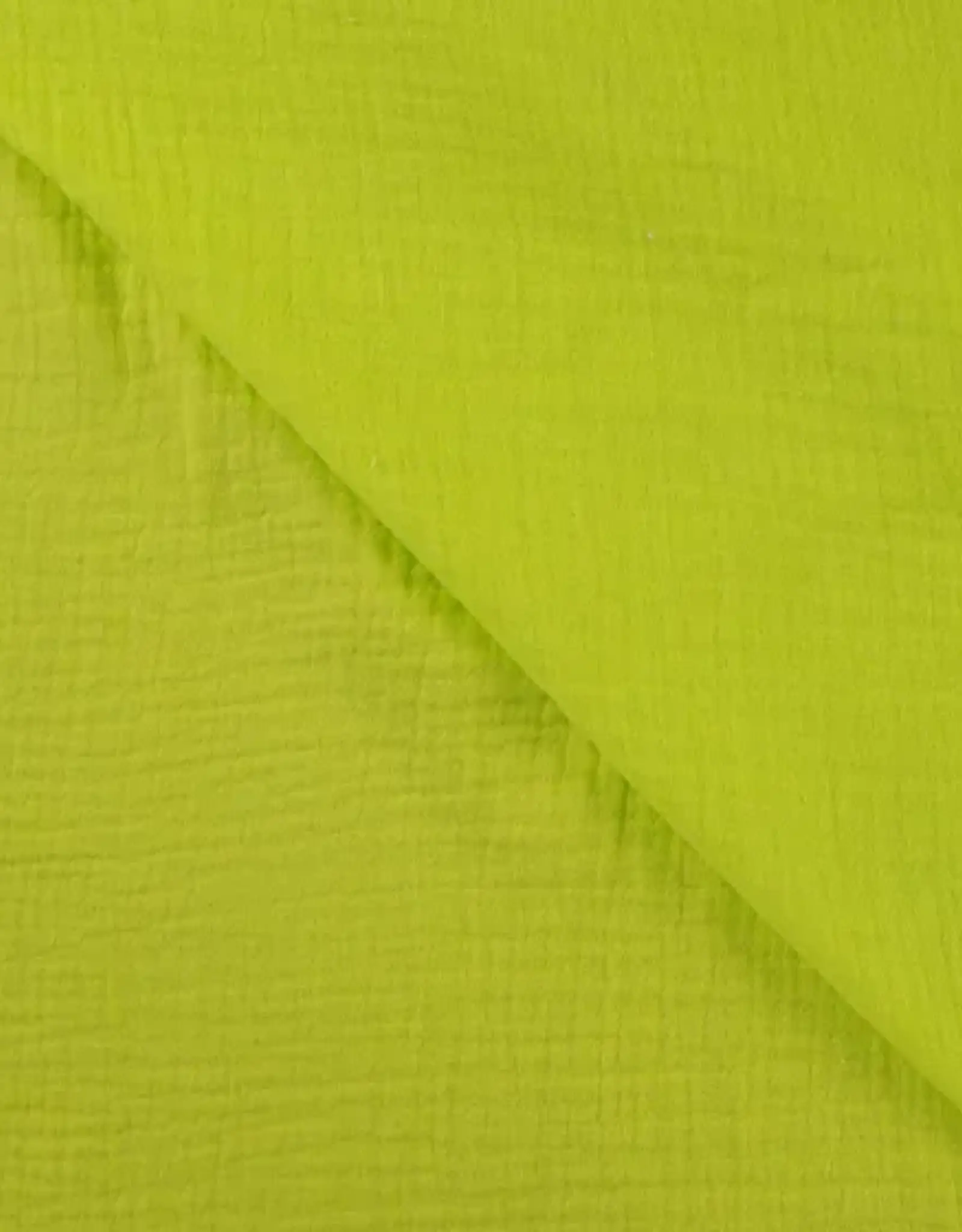Stoffenschuur selectie Double gauze bambino uni neon geel