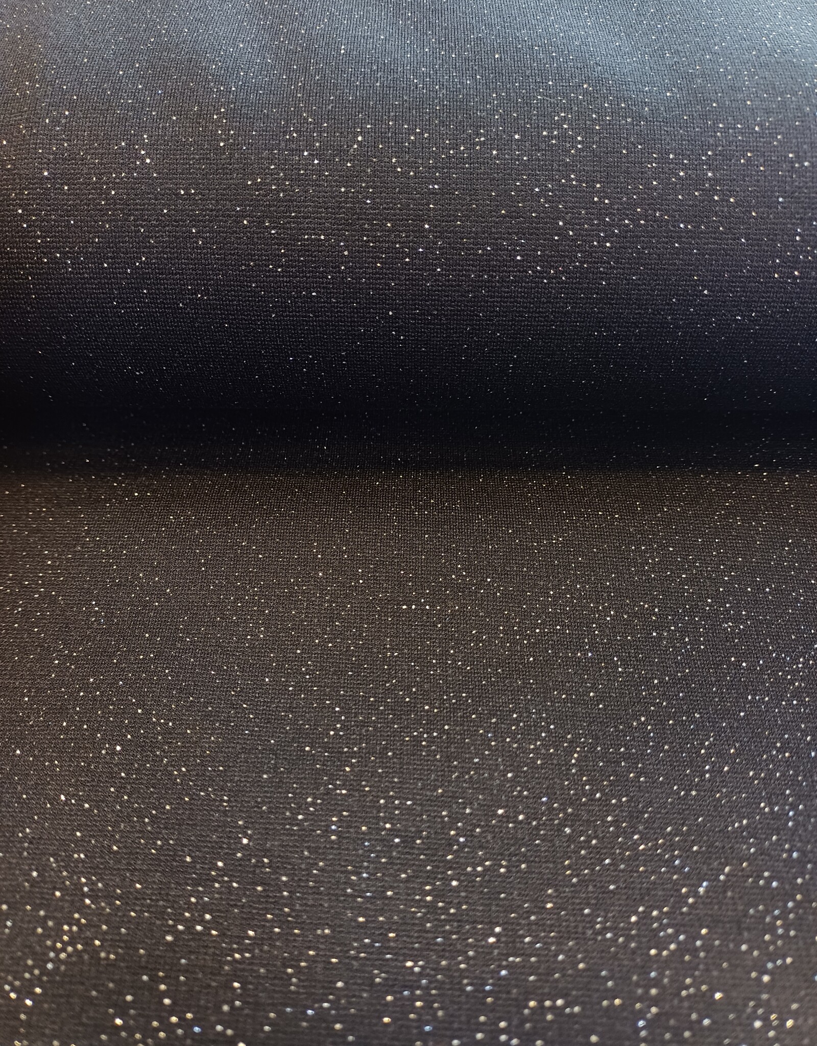 Punto Milano zwart zilveren glitters