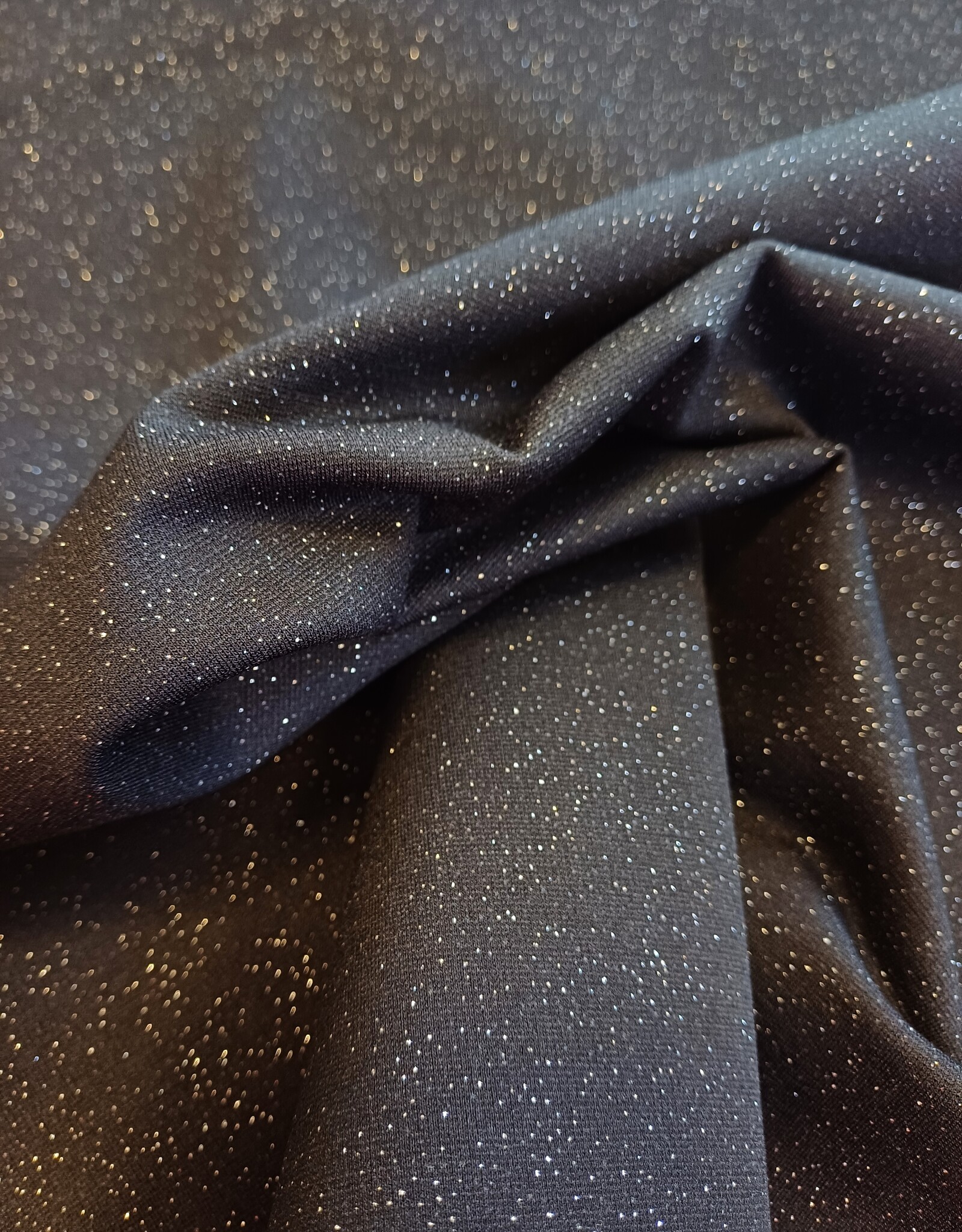 Punto Milano zwart zilveren glitters
