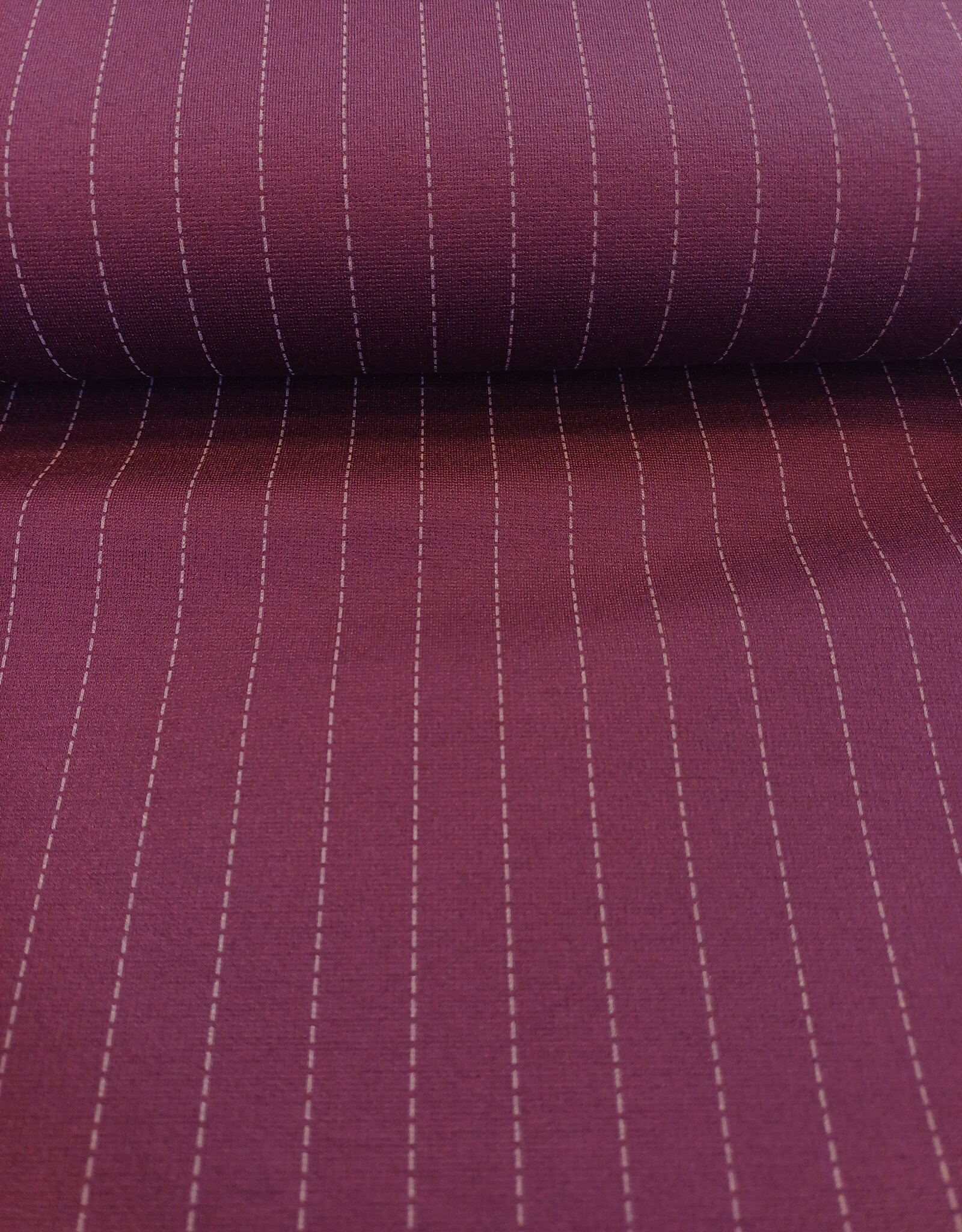 Punto Milano aubergine krijtstreep lichtpaars